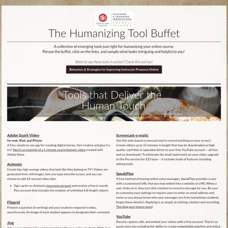 The Humanizing Tool Buffet for your online courses | DIGITAL LEARNING | Scoop.it