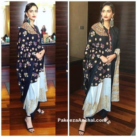 Sonam Kapoor in Black Kurti and Flared Pants at Neerja Promotion | Indian Fashion Updates | Scoop.it