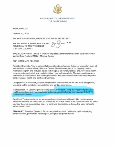 Reminder: the President may be allowing his secretary to undermine access to vaccines for others and promote anti vaccine misinformation, but he himself is fully vaccinated, including this year’s f... | Hésitations Vaccinales: Observatoire HESIVAXs | Scoop.it