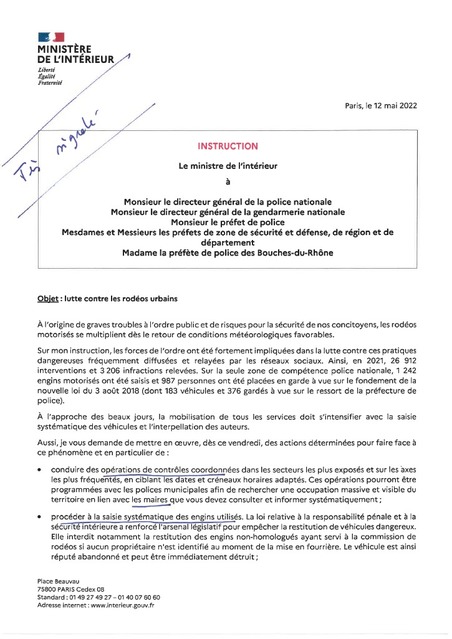 Lutte contre les rodéos urbains - Une instruction du Ministre de l’Intérieur | Veille juridique du CDG13 | Scoop.it