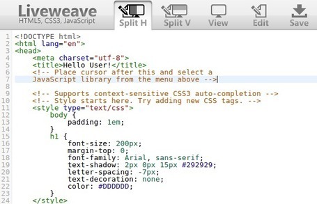 Liveweave - Éditeur HTML5, CSS3 en ligne | Time to Learn | Scoop.it