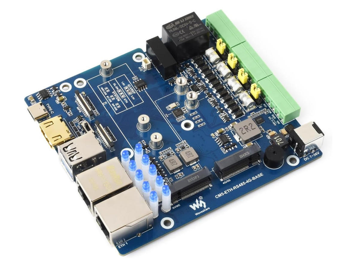 Feature-rich Raspberry Pi CM5 carrier board off...
