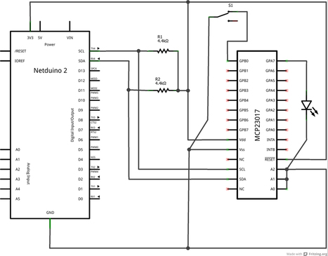 Netduino Plus 2 with MCP23017 #1 - Basic Wiring...