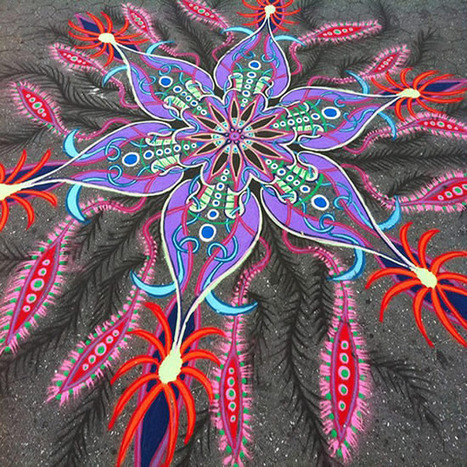 Brooklyn Artist Creates Magical Sand Paintings on Sidewalks | Strange days indeed... | Scoop.it