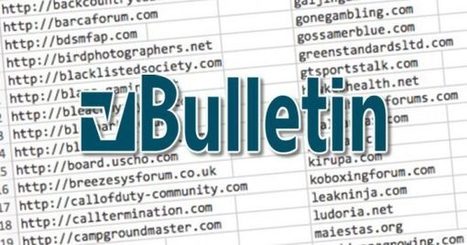 Over 800,000 user account details stolen from vulnerable forums... | #CyberSecurity  #vBulletin  | ICT Security-Sécurité PC et Internet | Scoop.it