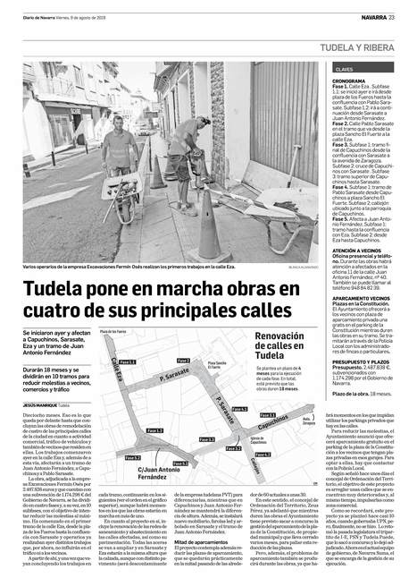 Tudela pone en marcha obras en cuatro de sus principales calles | Ordenación del Territorio | Scoop.it