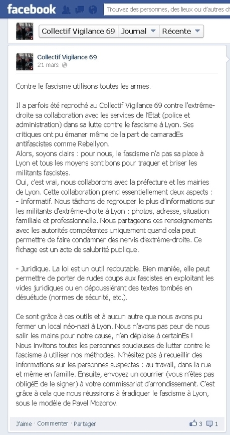 Antifa is watching you* (région de Lyon) | ACTUALITÉ | Scoop.it