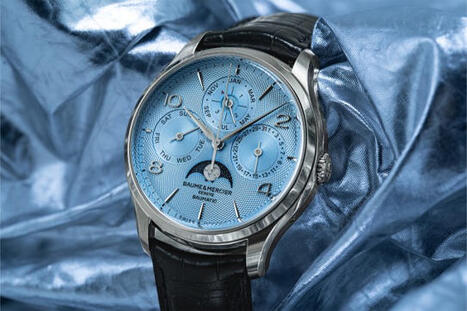 Baume & Mercier Clifton Quanti&egrave;me Perp&eacute;tuel : la complication reine passe au bleu glacier | Mat&eacute;riaux augment&eacute;s | Scoop.it