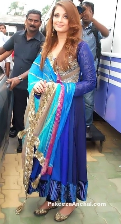 Aishwarya Rai in Peacock Blue Designer Long Frock Anarkali Churidar by Manish Malhotra | Indian Fashion Updates | Scoop.it