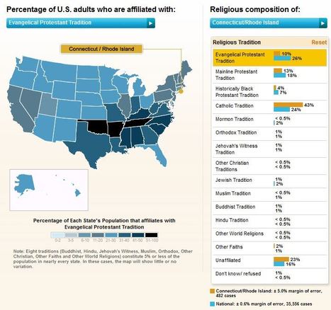 U.S. Religion Map and Religious Populations | UNIT III APHuG | Scoop.it