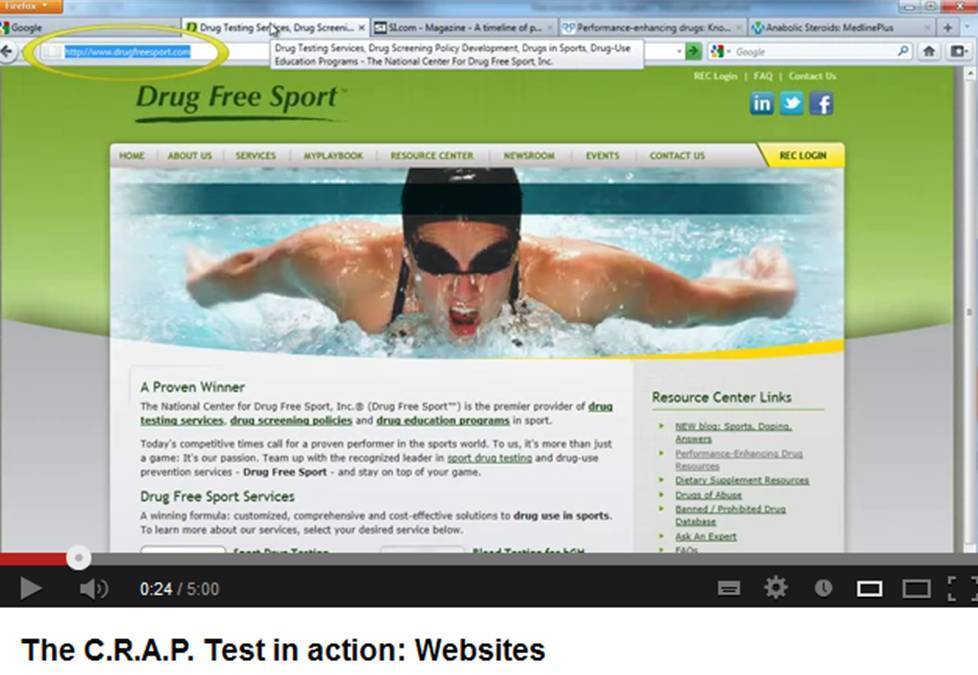 The CRAP test in action Guide for Student Res...