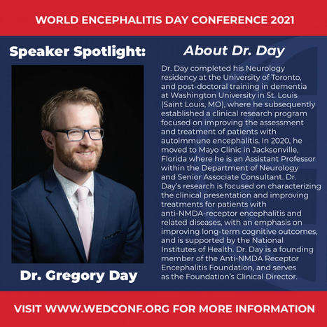 Count Down to WED Conference 2021: Meet Dr. Gregory Day | AntiNMDA | Scoop.it