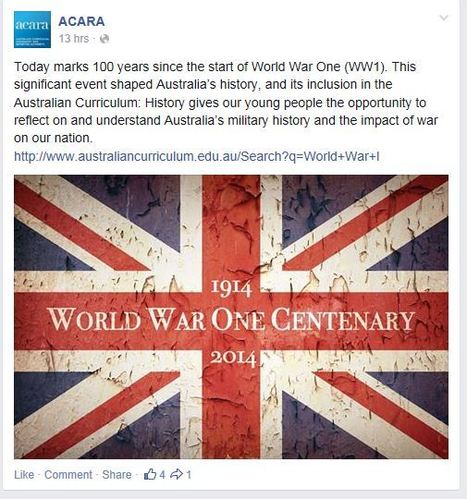 Australian Curriculum: History WW1 Centenary - Year 9 | Doing History | Scoop.it