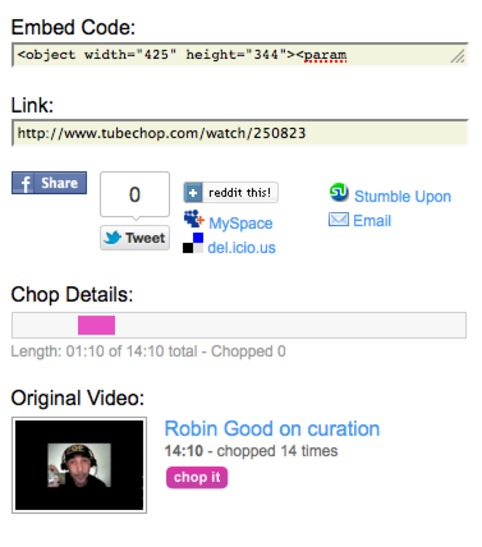 Excerpt Any Part of a YouTube Video and Republish It: TubeChop | Marketing de contenidos, artículos seleccionados por Eva Sanagustin | Scoop.it