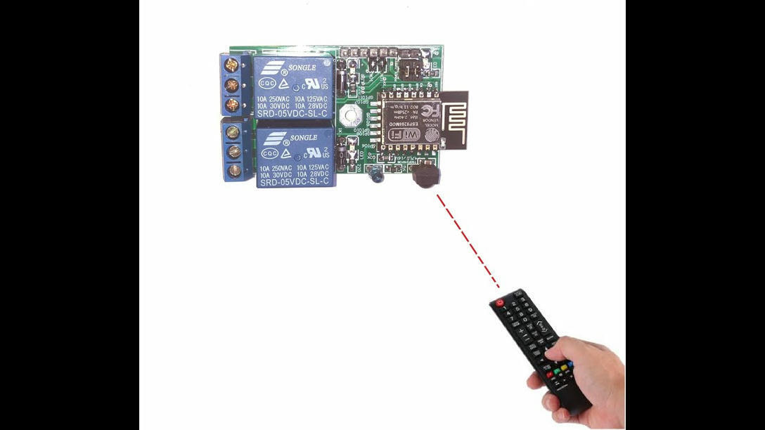 Mengendalikan relay dengan menggunakan remote c...