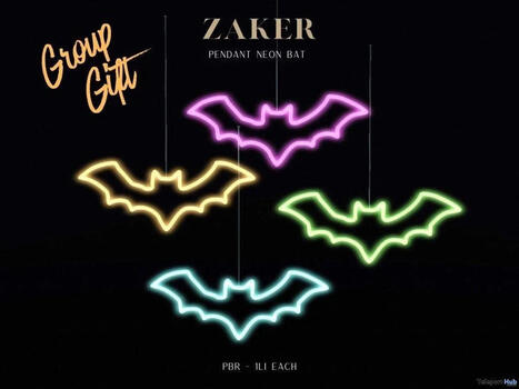 Pendant Neon Bats October 2026 Group Gift by ZAKER | Teleport Hub - Second Life Freebies | Second Life Freebies | Scoop.it