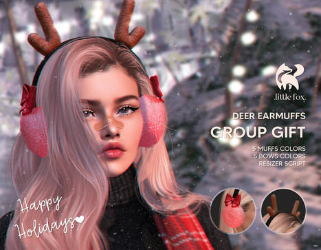 Deer Earmuffs December 2021 Group Gift by Little Fox | Teleport Hub - Second Life Freebies | Second Life Freebies | Scoop.it