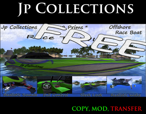 Offshore Race Boat by Jp Collections | Teleport Hub | Second Life Freebies | Scoop.it