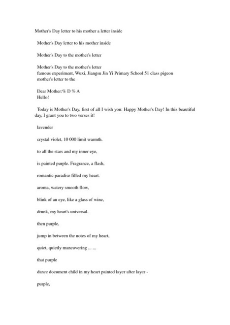 mothers day letter ideas