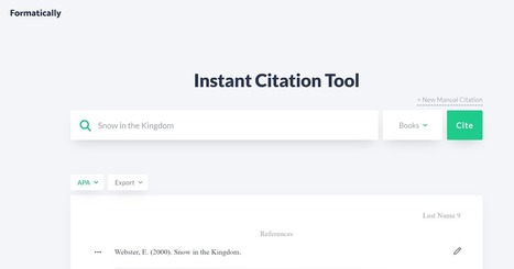 Formatically Offers a New Instant Citation Tool | Free Technology for Teachers | Information and digital literacy in education via the digital path | Scoop.it