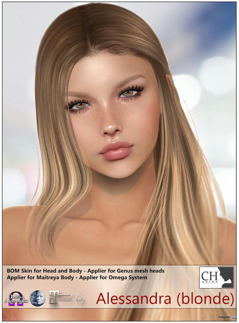 Alessandra Blonde For Genus Heads June 2021 Group Gift by CHSkins | Teleport Hub - Second Life Freebies | Second Life Freebies | Scoop.it
