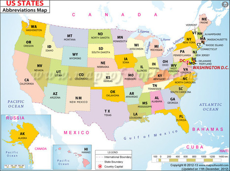 US States Map - List of USA States with Abbreviations | 21st Century Learning and Teaching | Scoop.it