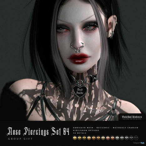 Nose Piercings Set 04 April 2024 Group Gift by Suicidal Unborn | Teleport Hub - Second Life Freebies | Second Life Freebies | Scoop.it