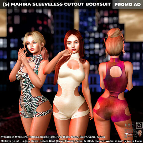 New Release: [S] Mahira Sleeveless Cutout Bodysuit by [satus Inc] | Teleport Hub - Second Life New Releases / Deals | Second Life Freebies | Scoop.it