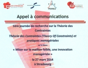 Strasbourg Business School France - TOC Conference march 2014 - Call For Papers | Theory Of Constraints | Scoop.it