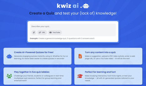KwizAI - Create a #Quiz ( AI Generated ) | Digital Delights for Learners | Scoop.it