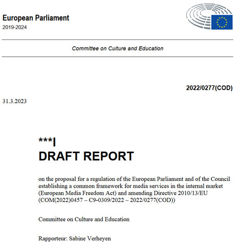 The EP CULT Committee publishes its draft report on the EMFA | The regulatory insider | Scoop.it