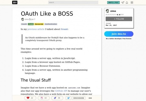 OAuth like a boss en Javascript | Bonnes Pratiques Web & Cloud | Scoop.it