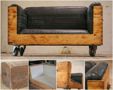 Upcycled Chest and inner tubes into a vintage Sofa | 1001 Recycling Ideas ! | Scoop.it