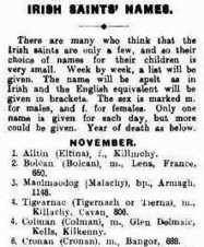 Omnium Sanctorum Hiberniae: Irish Saints' Names - November | Name News | Scoop.it