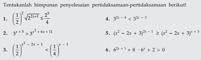 Pertidaksamaan Eksponen Dan Contoh Soalnya Ta