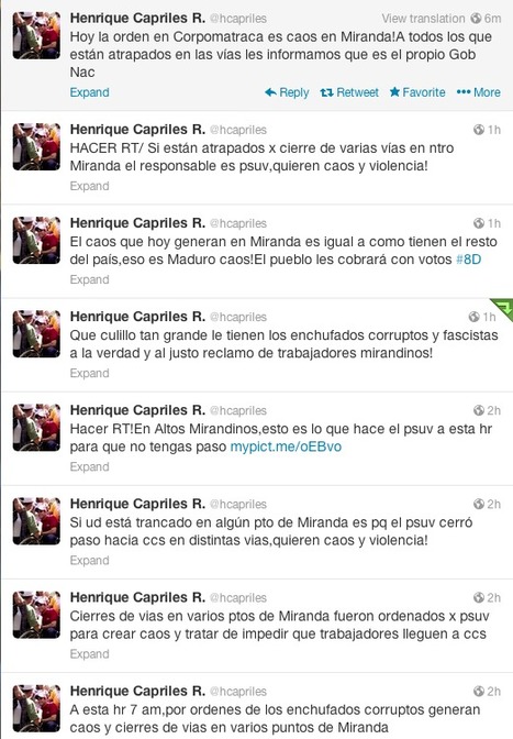 #Tuits @hcapriles&hellip; Desde las 7:00 am, impiden reclamo de los trabajadores de #Miranda, trancan accesos a #Caracas | Caracasos | Scoop.it