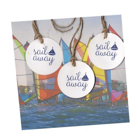 nautical theme Sail Away party favor tags seaside backyard parties summer wedding rehearsal blue sailboat card stock | Candy Buffet Weddings, Favors, Events, Food Station Buffets and Tea Parties | Scoop.it