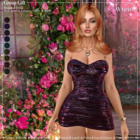 Strapless Dress August 2026 Group Gift by AVAgirl | Teleport Hub - Second Life Freebies | Second Life Freebies | Scoop.it