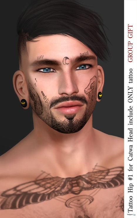 Face Tattoo Hip #1 For Catwa Head October 2018 Group Gift by Le gene | Teleport Hub - Second Life Freebies | Teleport Hub | Scoop.it