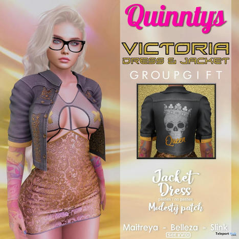 Victoria Fress & Jacket September 2021 Group Gift by Quinnty&rsquo;s | Teleport Hub - Second Life Freebies | Second Life Freebies | Scoop.it