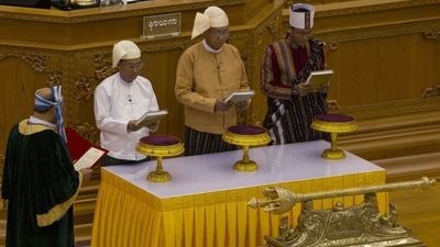 Myanmar swears in first elected civilian president in 50 years 