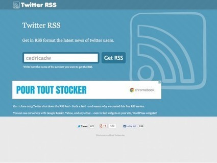 Twitter RSS, ou comment créer un flux RSS de n’importe quel compte Twitter | Le Top des Applications Web et Logiciels Gratuits | Scoop.it