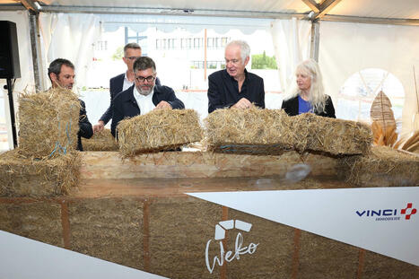 1ère botte de paille Weko Montpellier | VINCI Immobilier | Matériaux recyclés, géo et bio-sourcés en régions méditerranéenne et alpine | Scoop.it