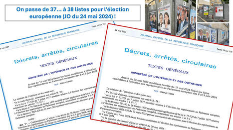 On passe de 37… à 38 listes pour l’élection européenne (JO de ce 24 mai 2024) ! @CabinetLandot | Droit électoral | Scoop.it