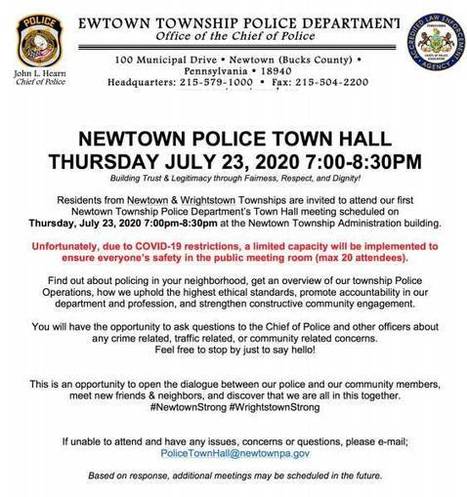 Newtown Police Will Host Town Hall Meeting | Newtown News of Interest | Scoop.it