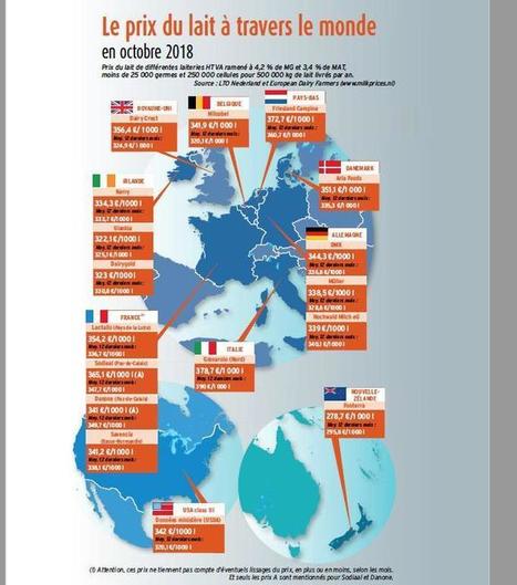 Le prix du lait à travers le monde en octobre 2018 | Economie de l'Elevage | Scoop.it