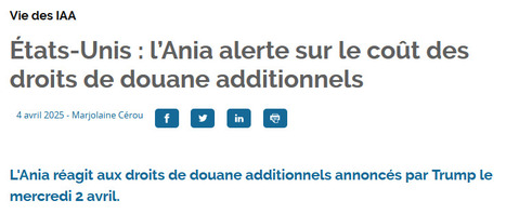 États-Unis : l’Ania alerte sur le coût des droits de douane additionnels | AGROALIMENTAIRE | Scoop.it