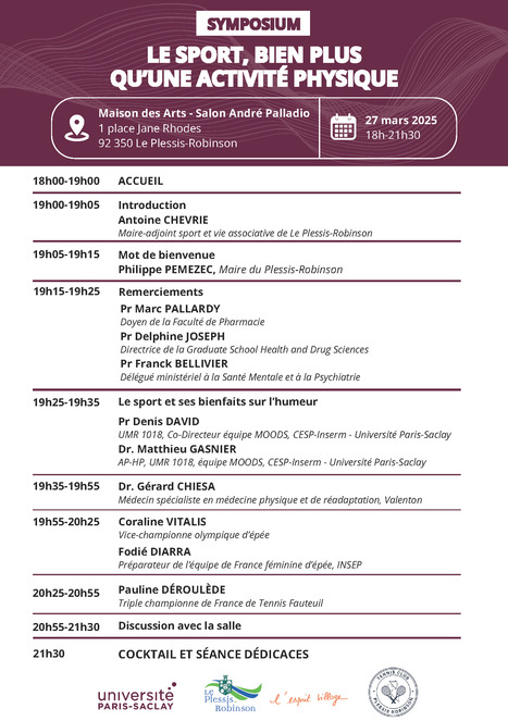 Symposium « Le sport, bien plus qu’une activité physique » | Life Sciences Université Paris-Saclay | Scoop.it