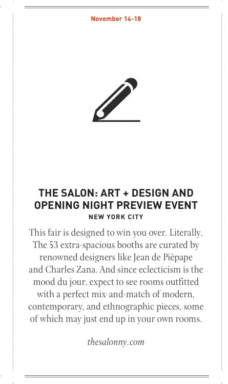 November 2013 Event Calendar – Latest Society Events - Town & Country Magazine | The Salon Art+Design | Scoop.it