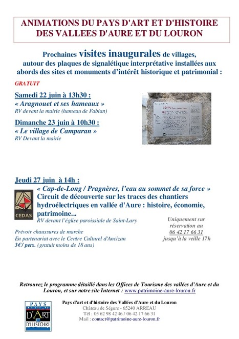 Inaugurations des plaques signalétiques de Camparan le 23 juin - Pays d'Art et d'Histoire | Vallées d'Aure & Louron - Pyrénées | Scoop.it